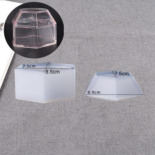 Hexagon storage box mold (2 parts)