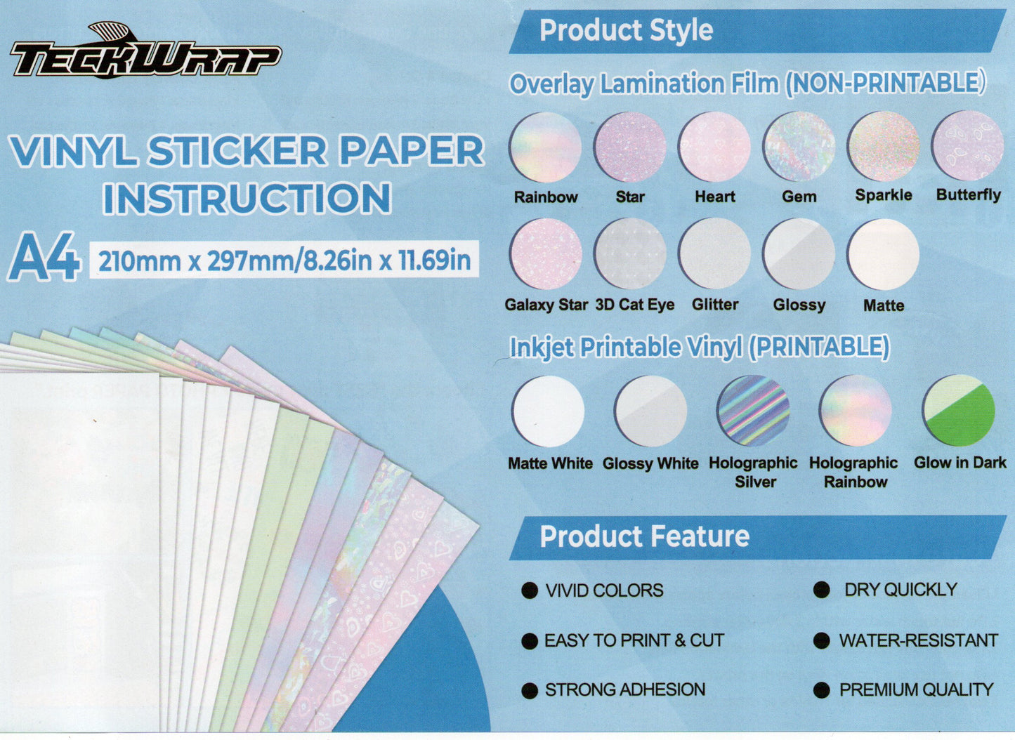 TeckWrap inkjet printable sticker vinyl (various options)