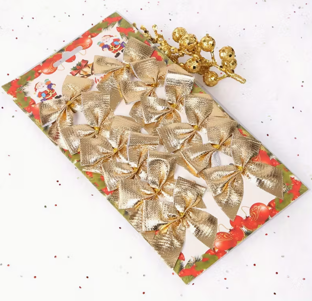 12 pieces christmas mini ribbons selection