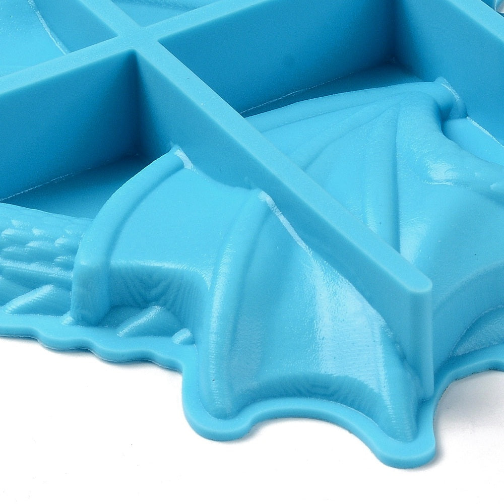 Deep Sky-Blue dragon lovers heart silicon mold