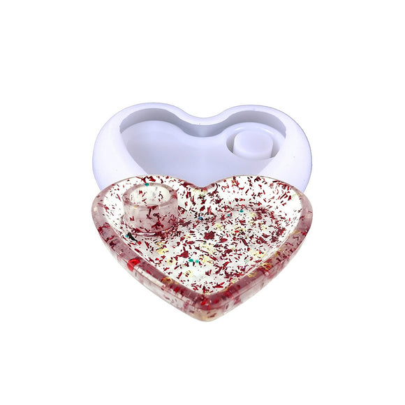 Heart candle holder silicone mold