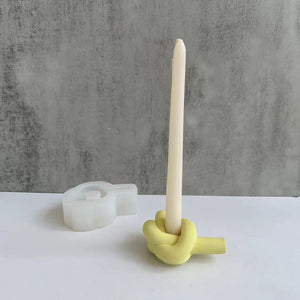 Knot shape candle holder mold