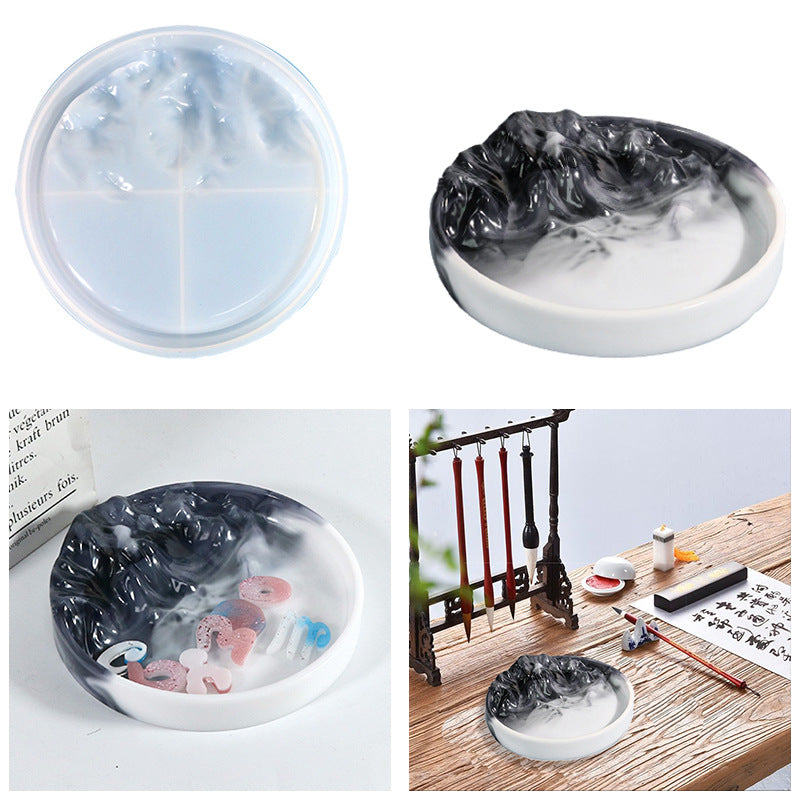 Food grade mountain landscape storage tray silicon mold