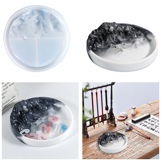 Food grade mountain landscape storage tray silicon mold