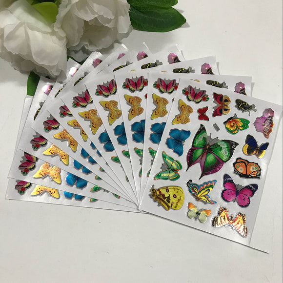 Adhesive paper stickers. Butterfly pattern