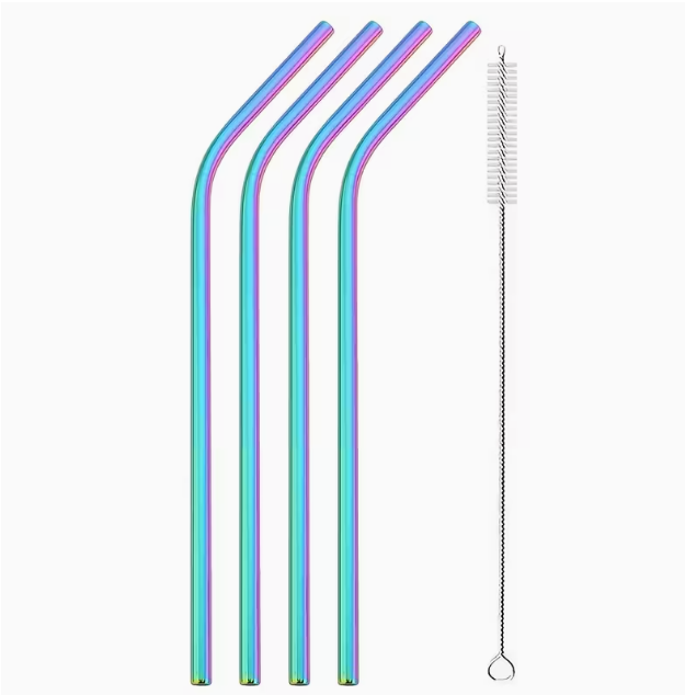 Stainless steel reusable straws set range