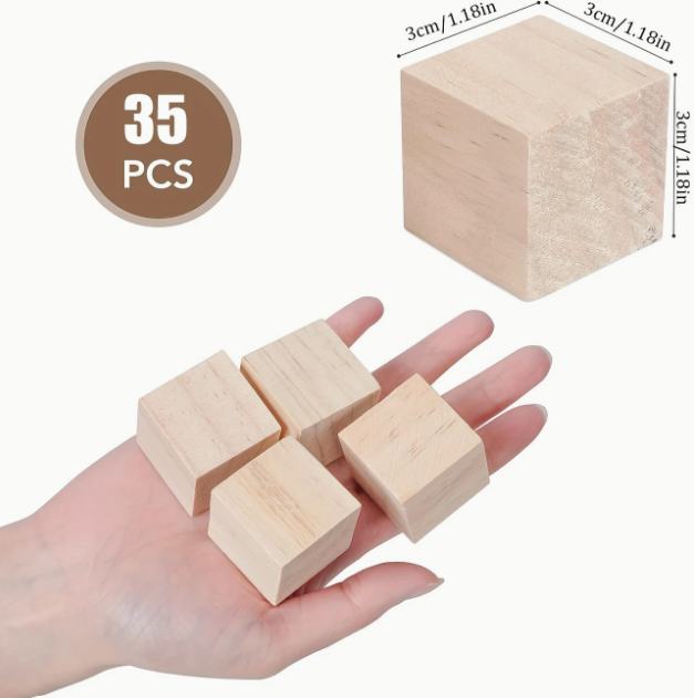 Blank cube craft wooden squares selection