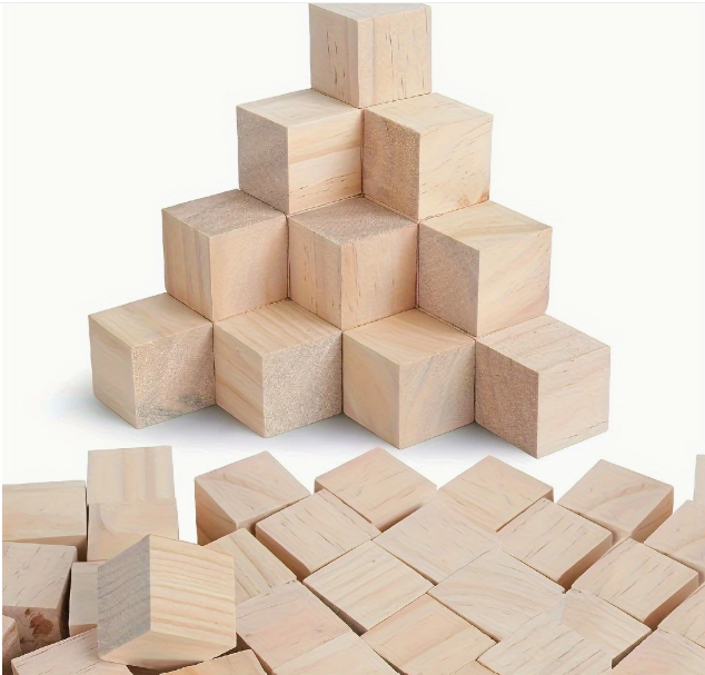 Blank cube craft wooden squares selection
