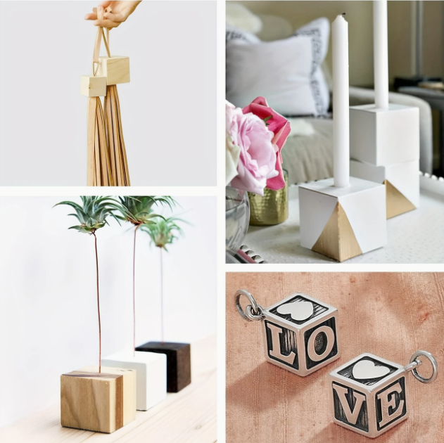 Blank cube craft wooden squares selection