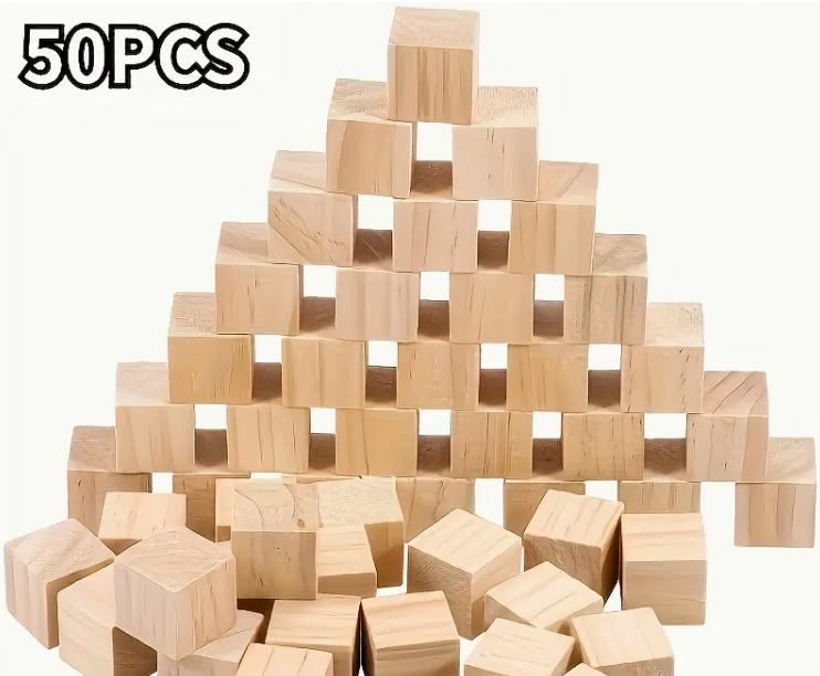 Blank cube craft wooden squares selection