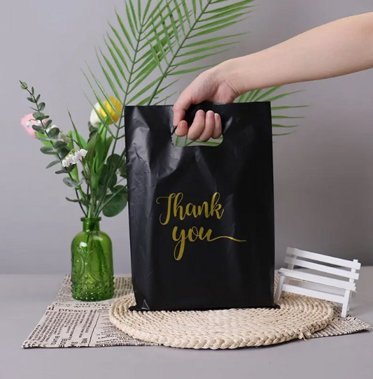 Medium black thank you bags