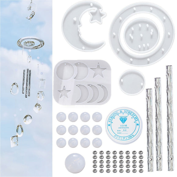 Star and moon wind chime making kit