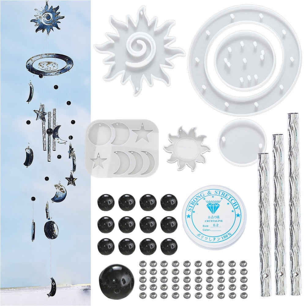 Sun and moon wind chime making kit