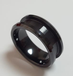 Zirconia black ceramic inlay ring 8mm