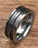 Tungsten 8mm dual channel inlay ring