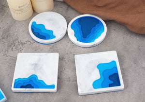 Large stepped ocean tray and coaster molds