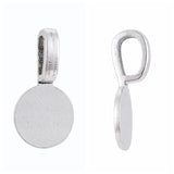 Silver flat round pendant bails (pack of 10)